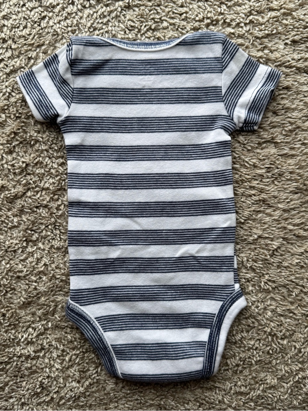 Just One You by Carter’s NB Navy & White Striped Short Sleeve Bodysuit Newborn - Picture 2 of 4